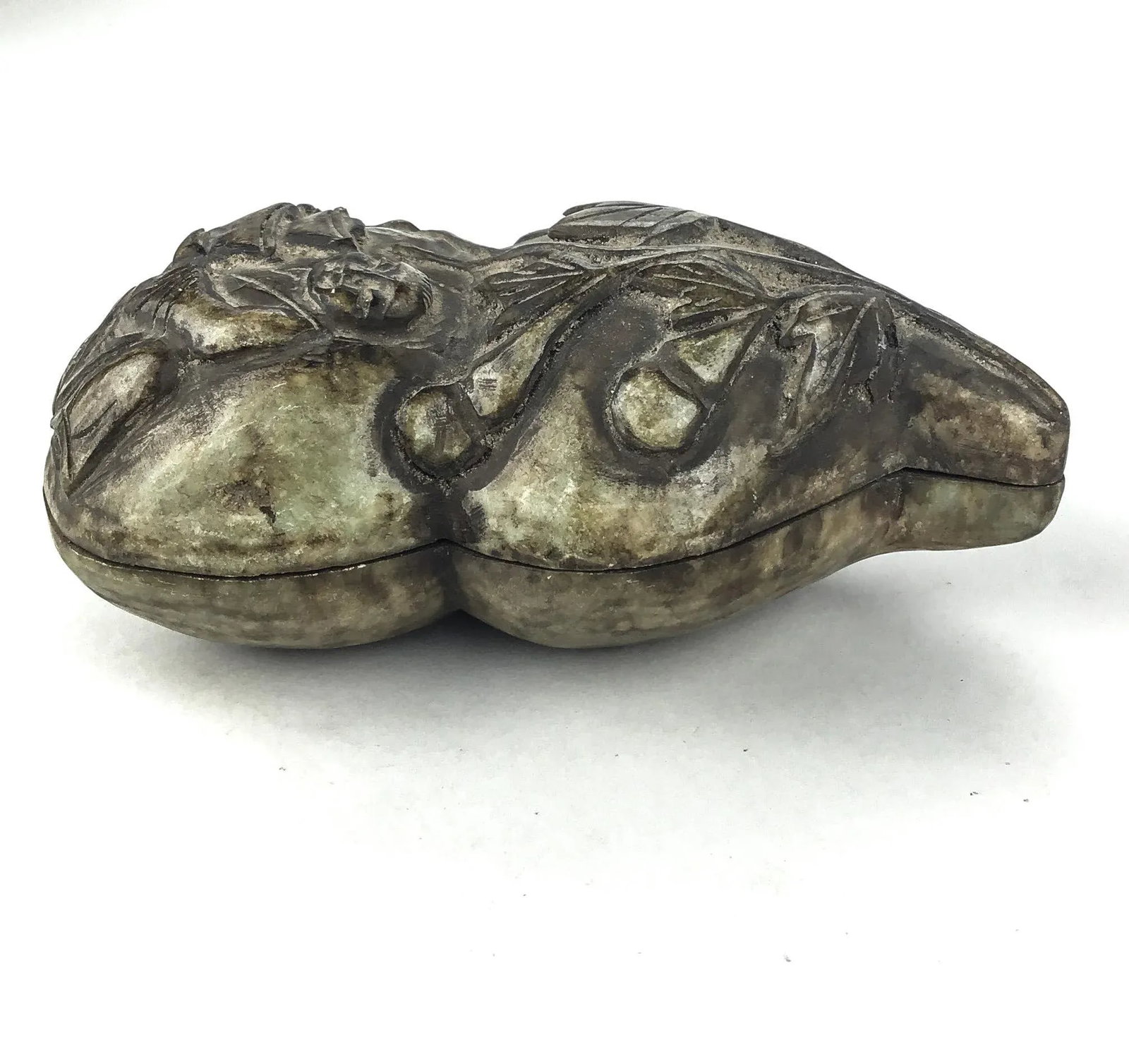 Chinese Antique Carved Soapstone Covered Vessel - 3