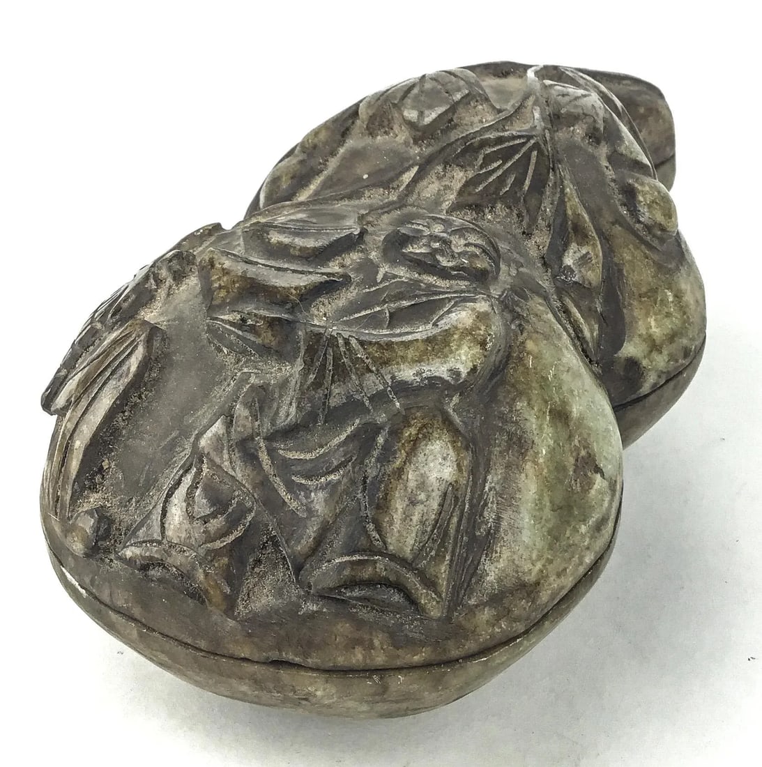 Chinese Antique Carved Soapstone Covered Vessel - 5
