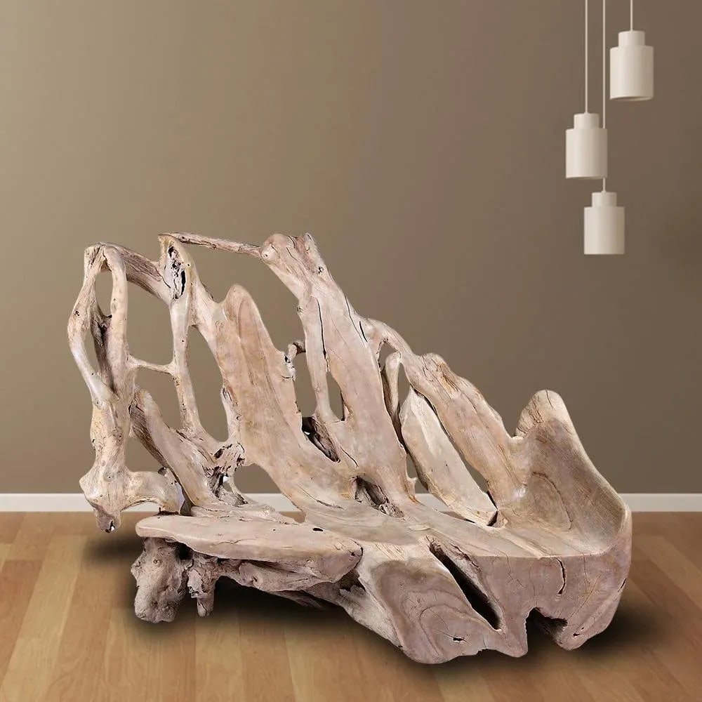 Modern Free Form Teak Root Bench 29 - 7