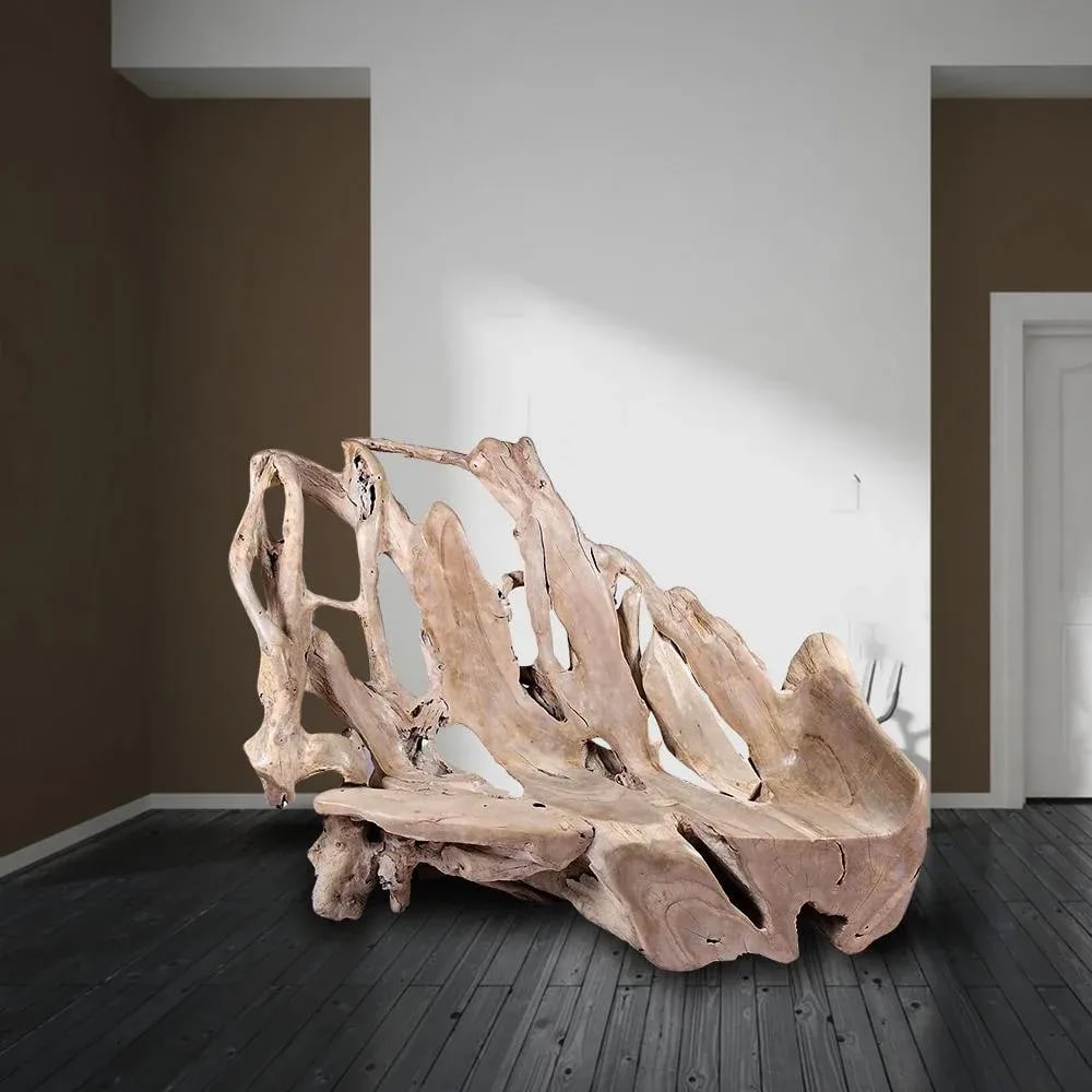 Modern Free Form Teak Root Bench 29 - 8
