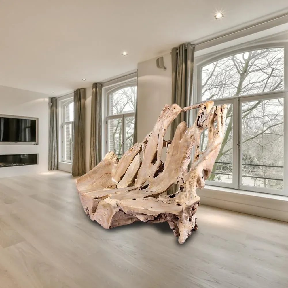 Modern Free Form Teak Root Bench 29 - 9