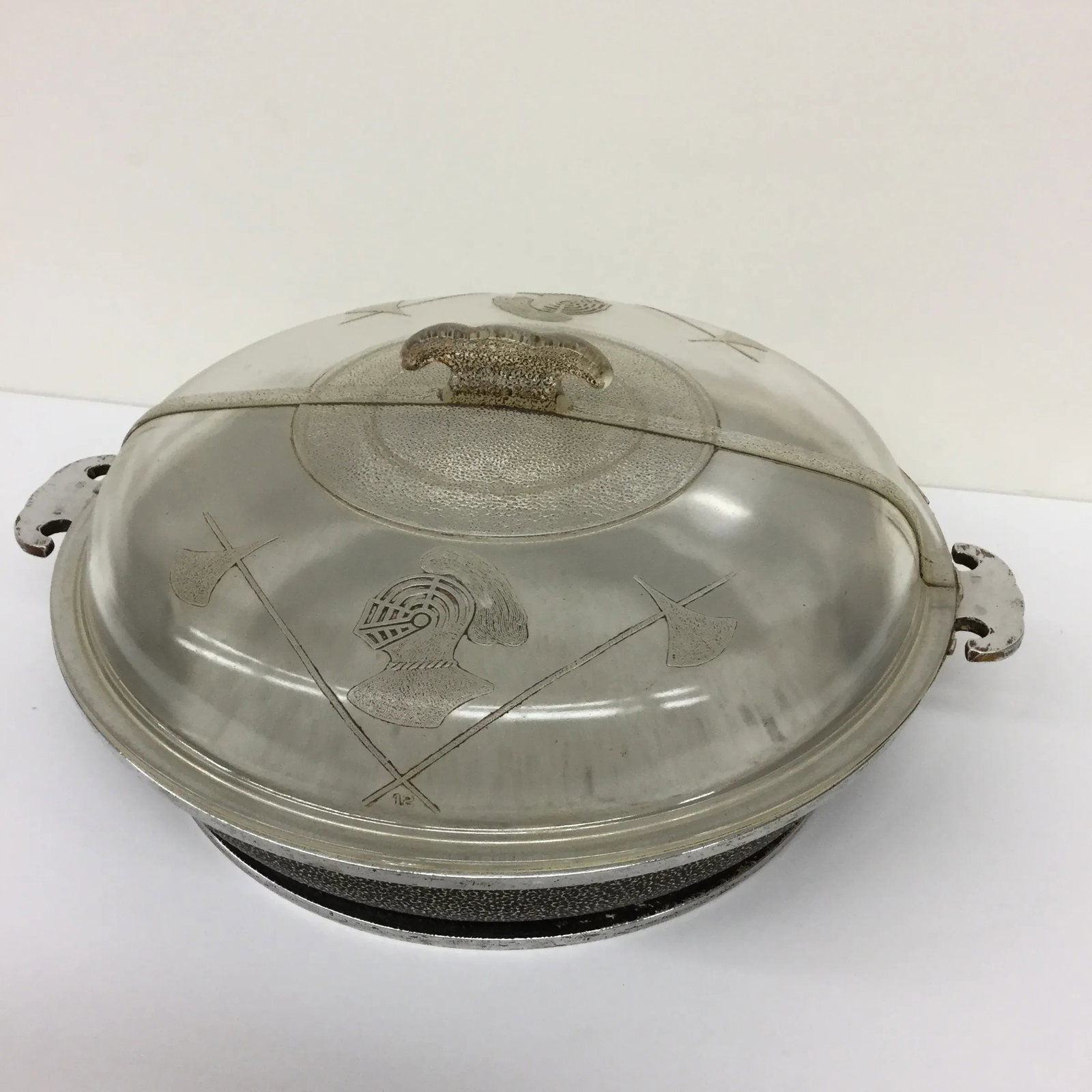 Antique Glass Covered Frying Pan - 2