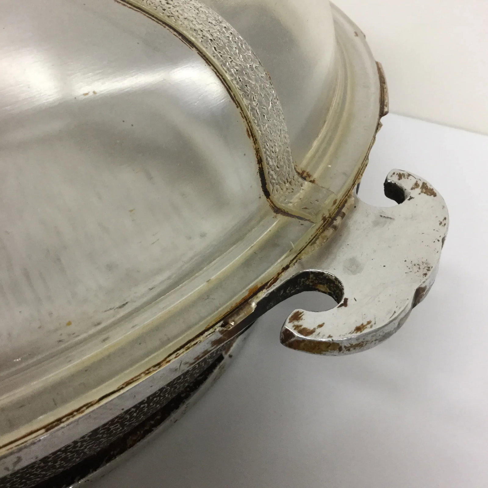 Antique Glass Covered Frying Pan - 4