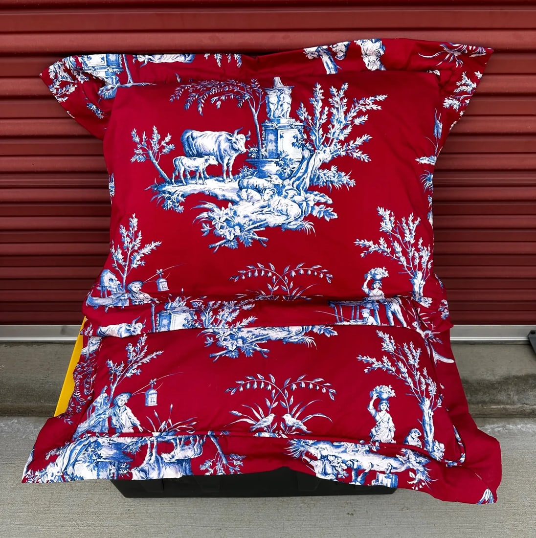 Blue Toile Queen Coverlet - 11