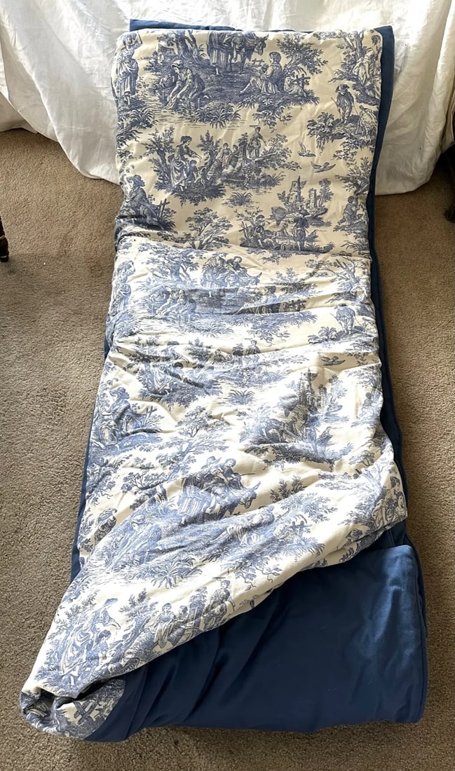 Blue Toile Queen Coverlet - 2