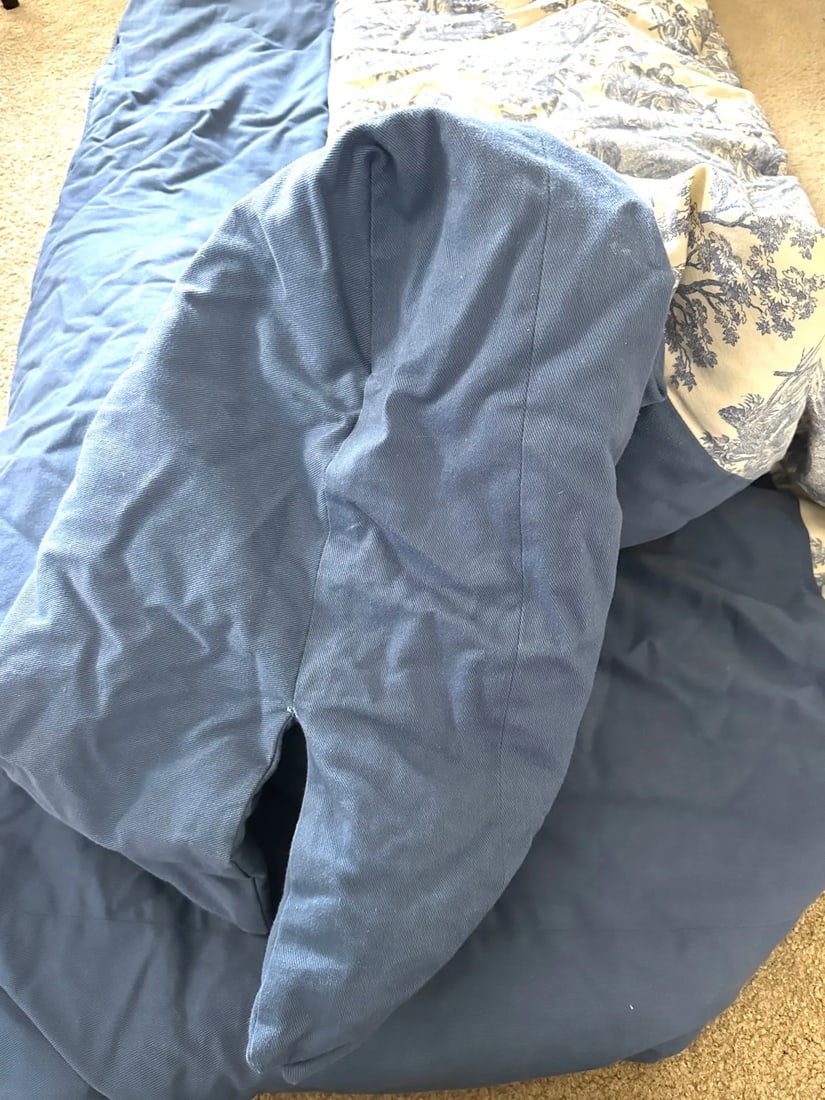 Blue Toile Queen Coverlet - 6