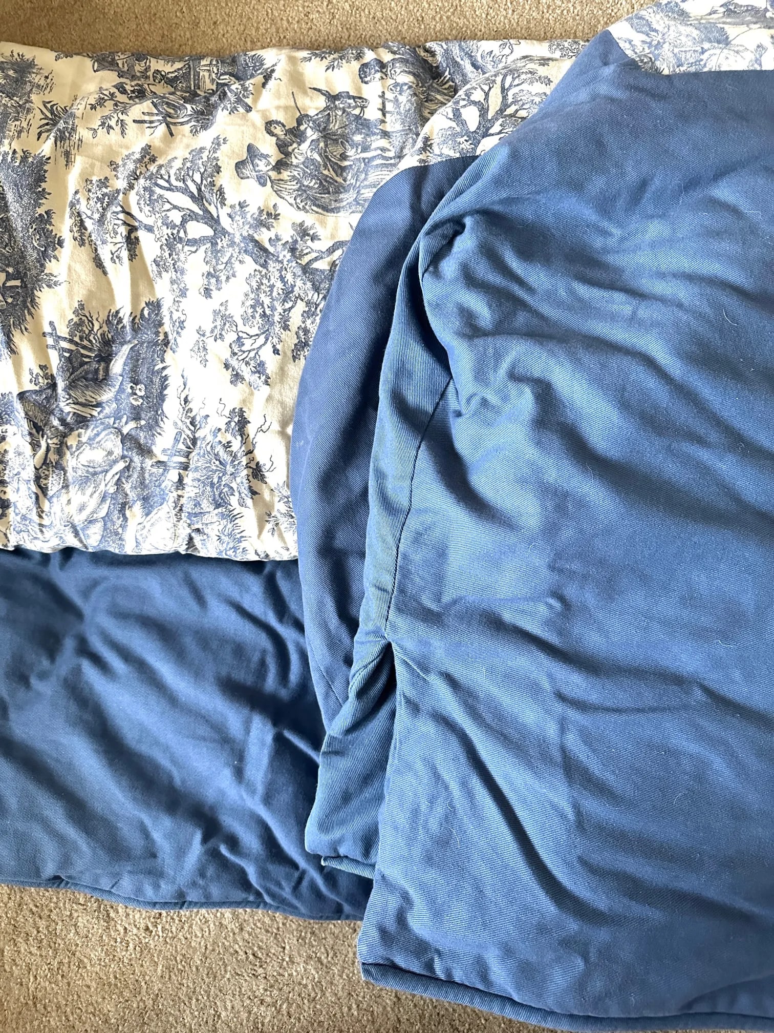 Blue Toile Queen Coverlet - 8