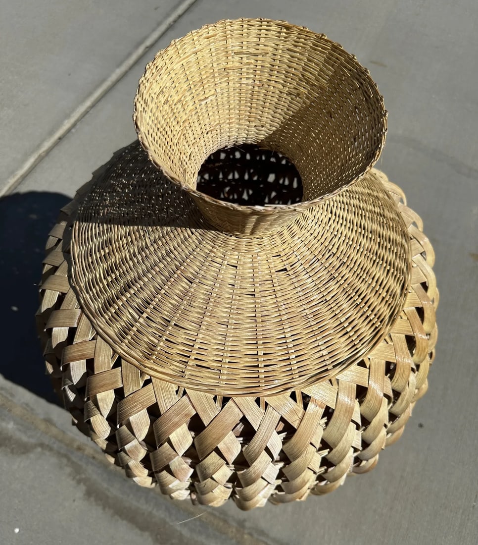 Large Woven Rattan Decorative Vase - 2