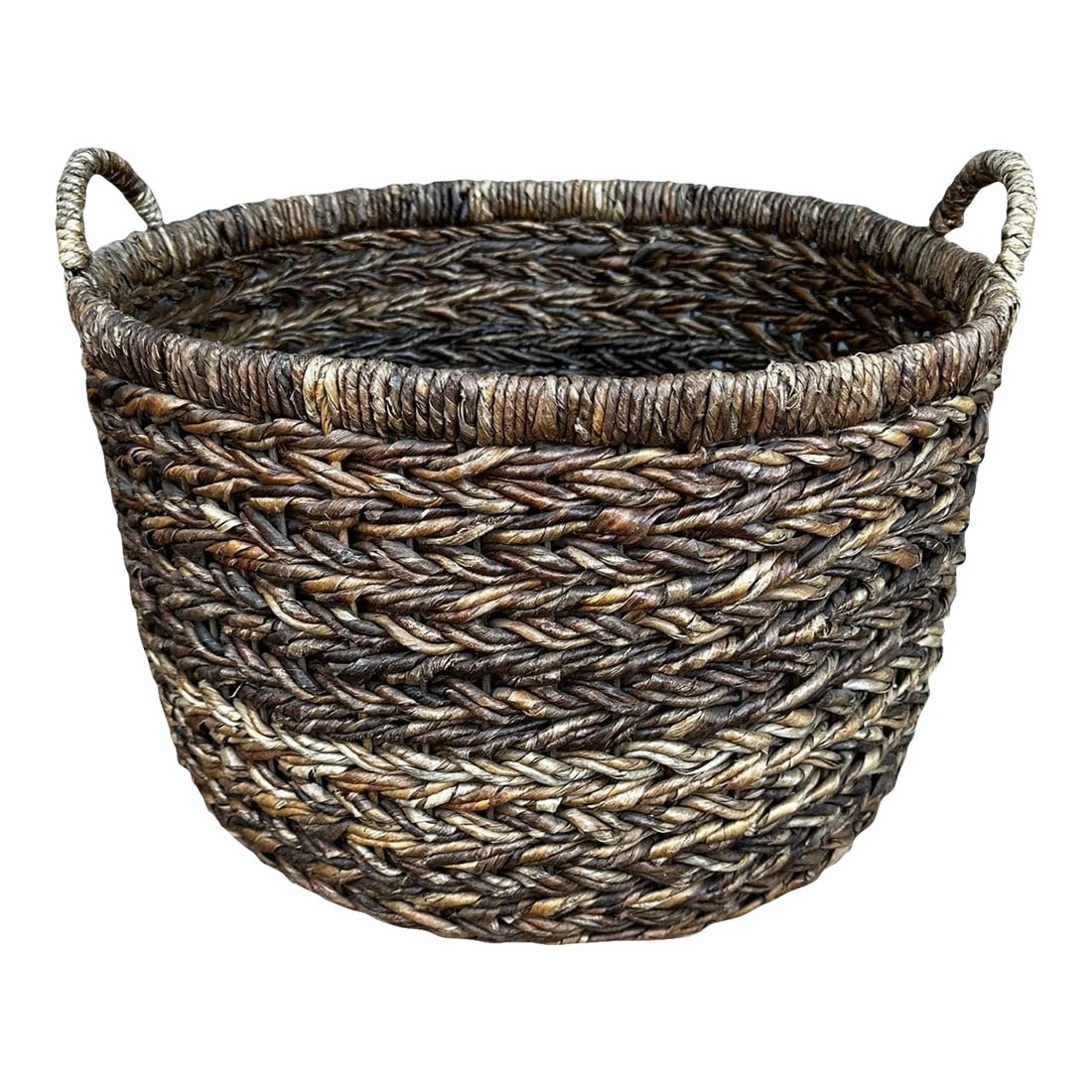 Woven Raffia Storage Basket W/Handles (1 of 6)