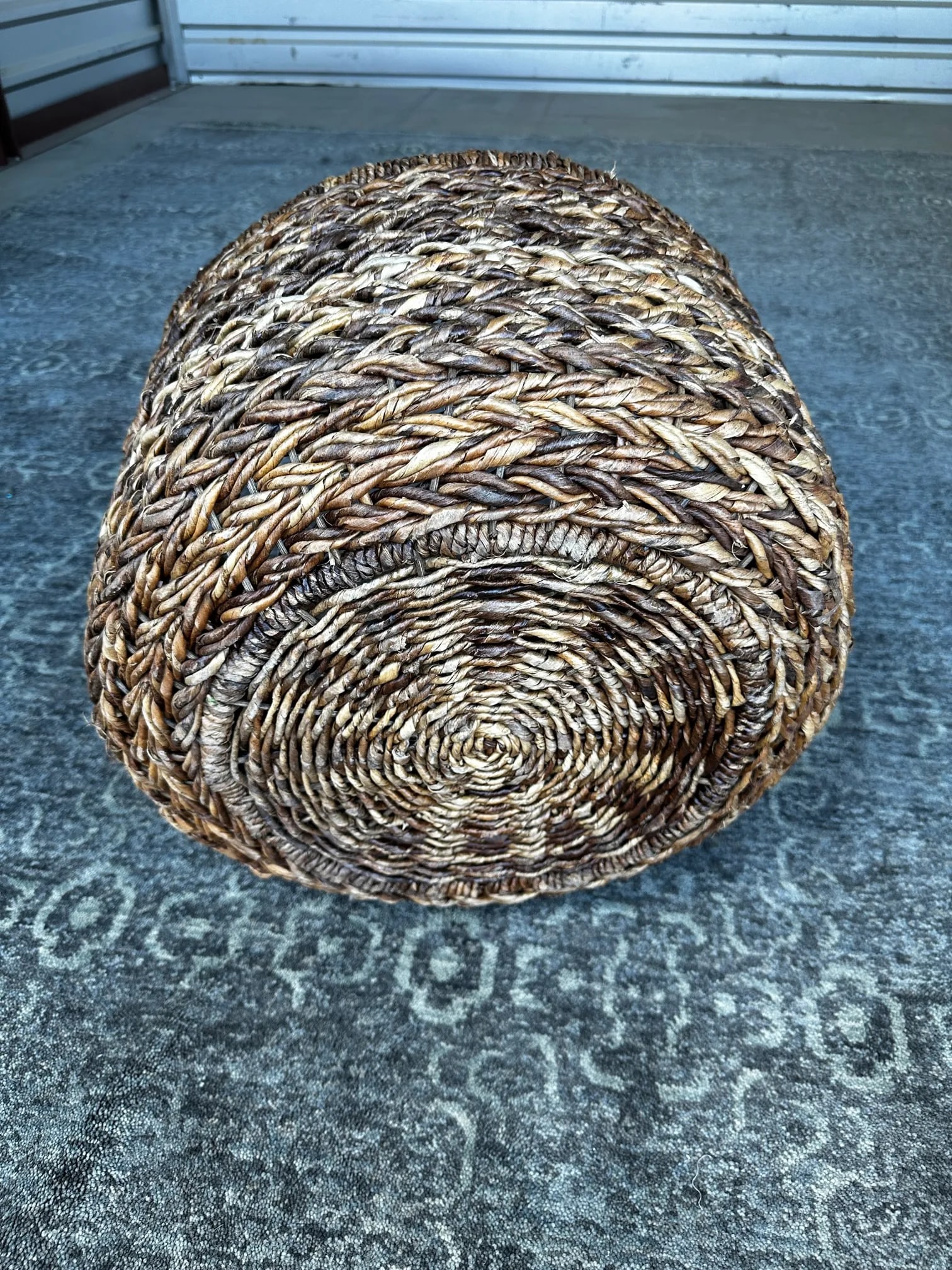 Woven Raffia Storage Basket W/Handles - 4