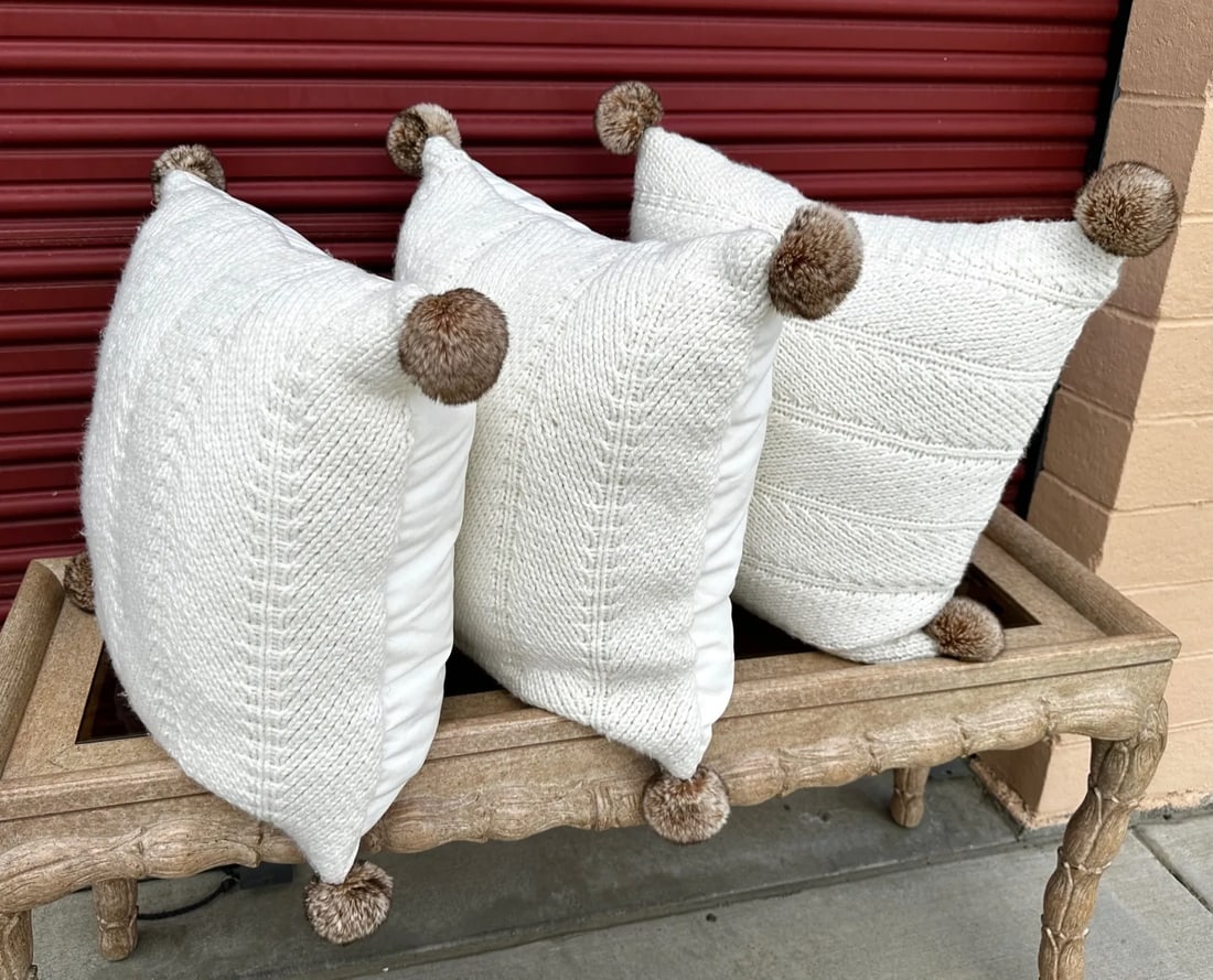 Oversized Cozy Sweater Pillows- Set of 3 - 2