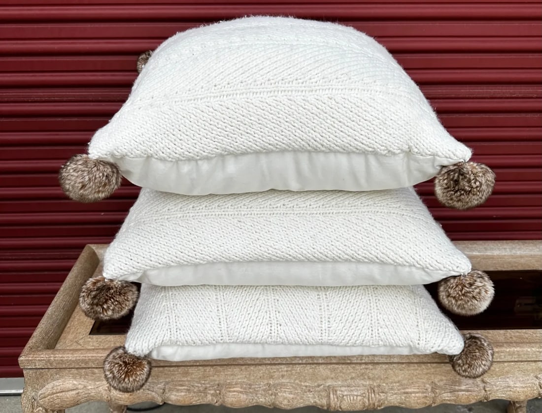 Oversized Cozy Sweater Pillows- Set of 3 - 4