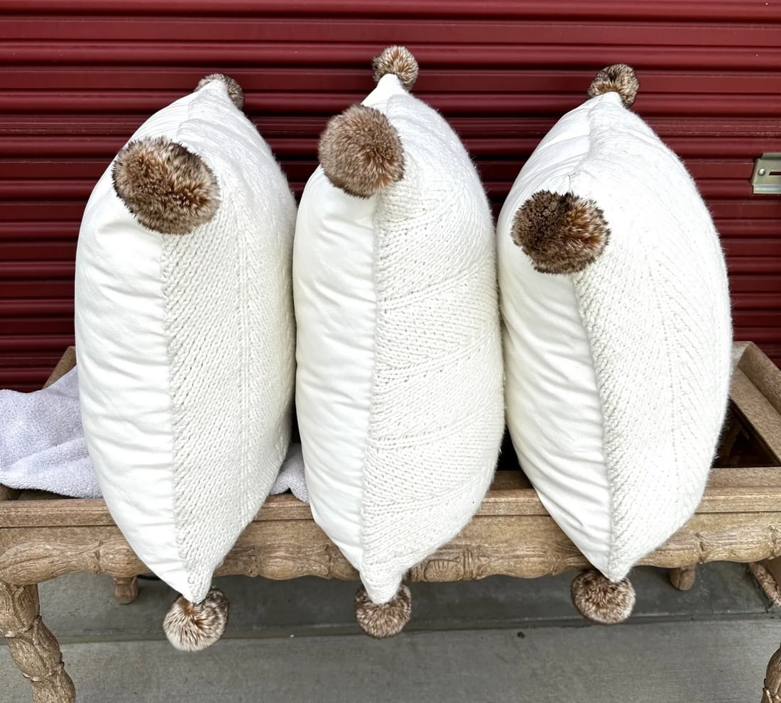 Oversized Cozy Sweater Pillows- Set of 3 - 5