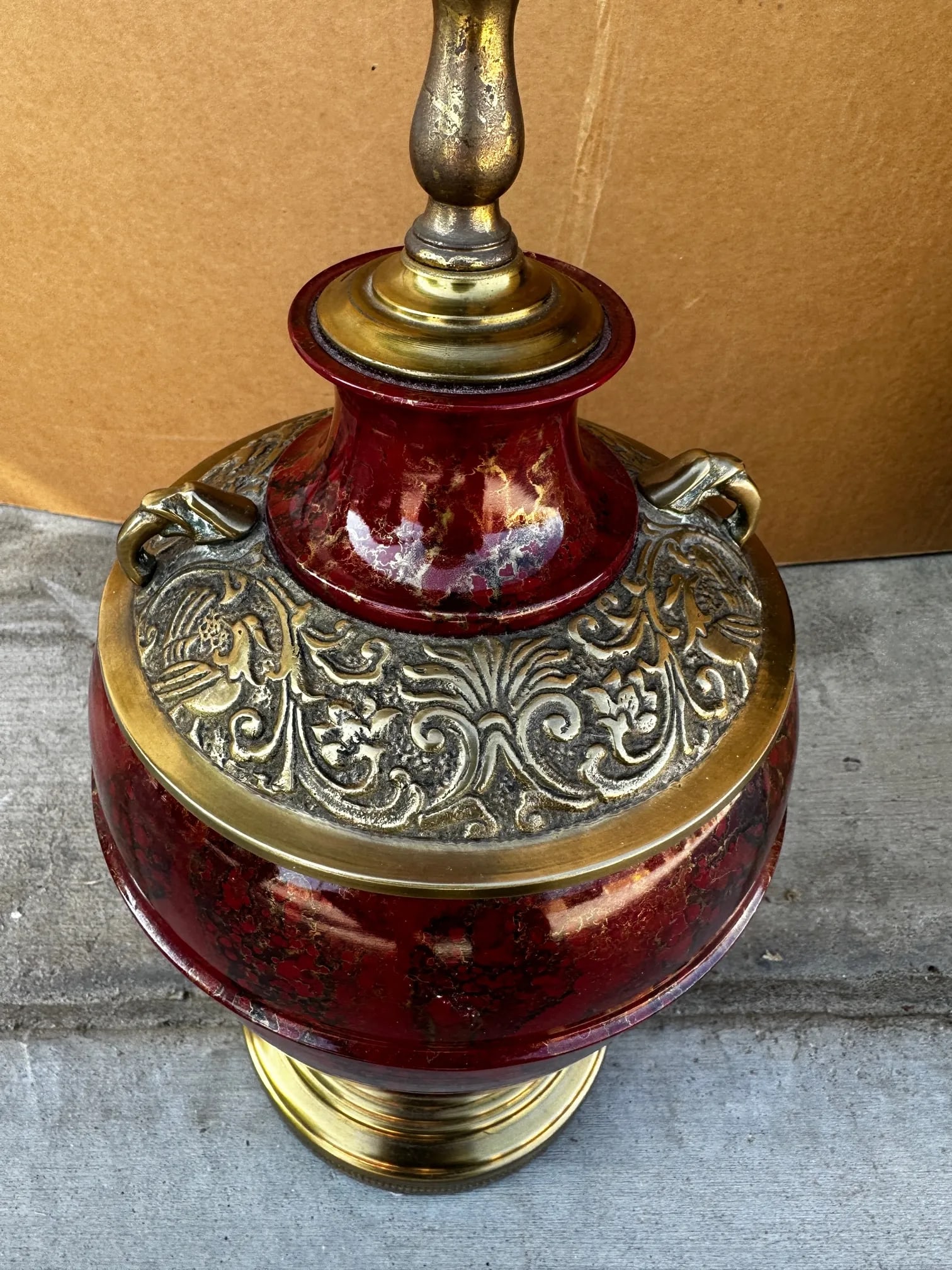 Vintage Mark Thomas Brass Urn Table Lamp - 3