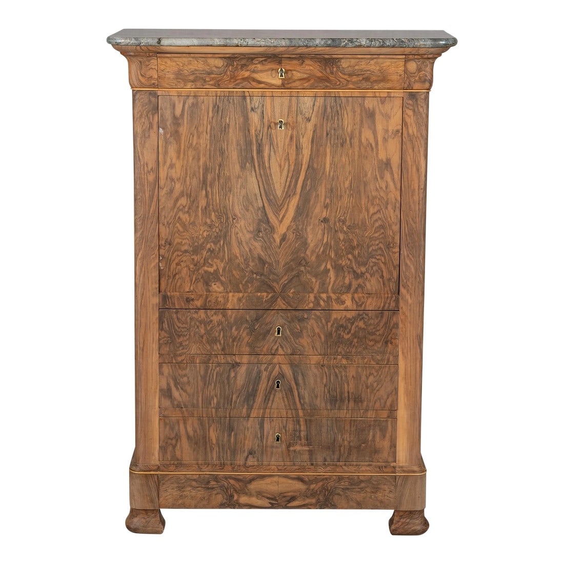 19th Century Louis-Philippe Period French Secretary: This Antique Louis-Philippe Period French Secretary has been professionally restored in order to bring out the authentic Louis-Philippe craftsmanship of the piece. This secretary is truly impeccable a