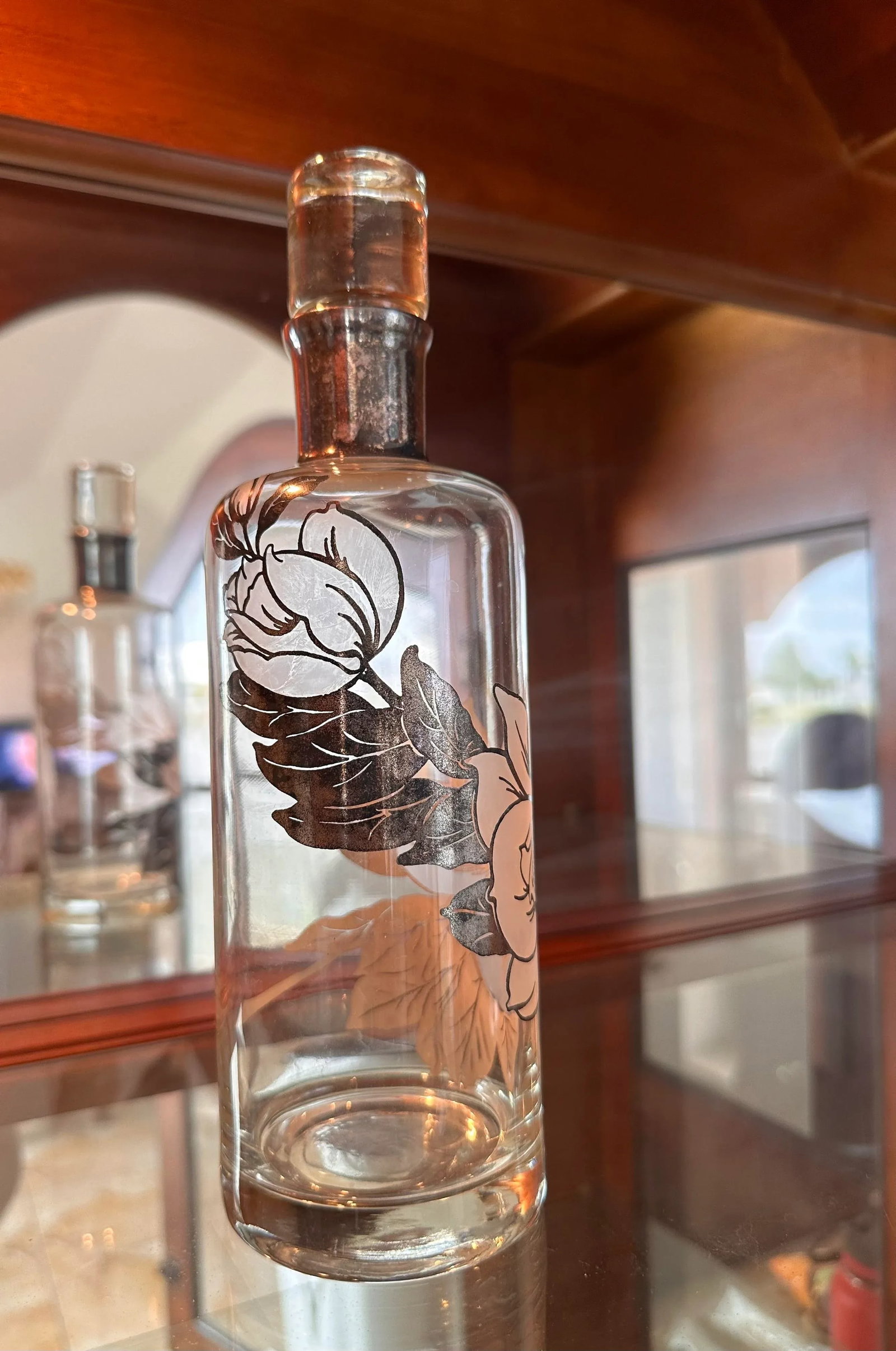 Vintage Decanter Sterling Silver Overlay Rockwell 1950's - 2