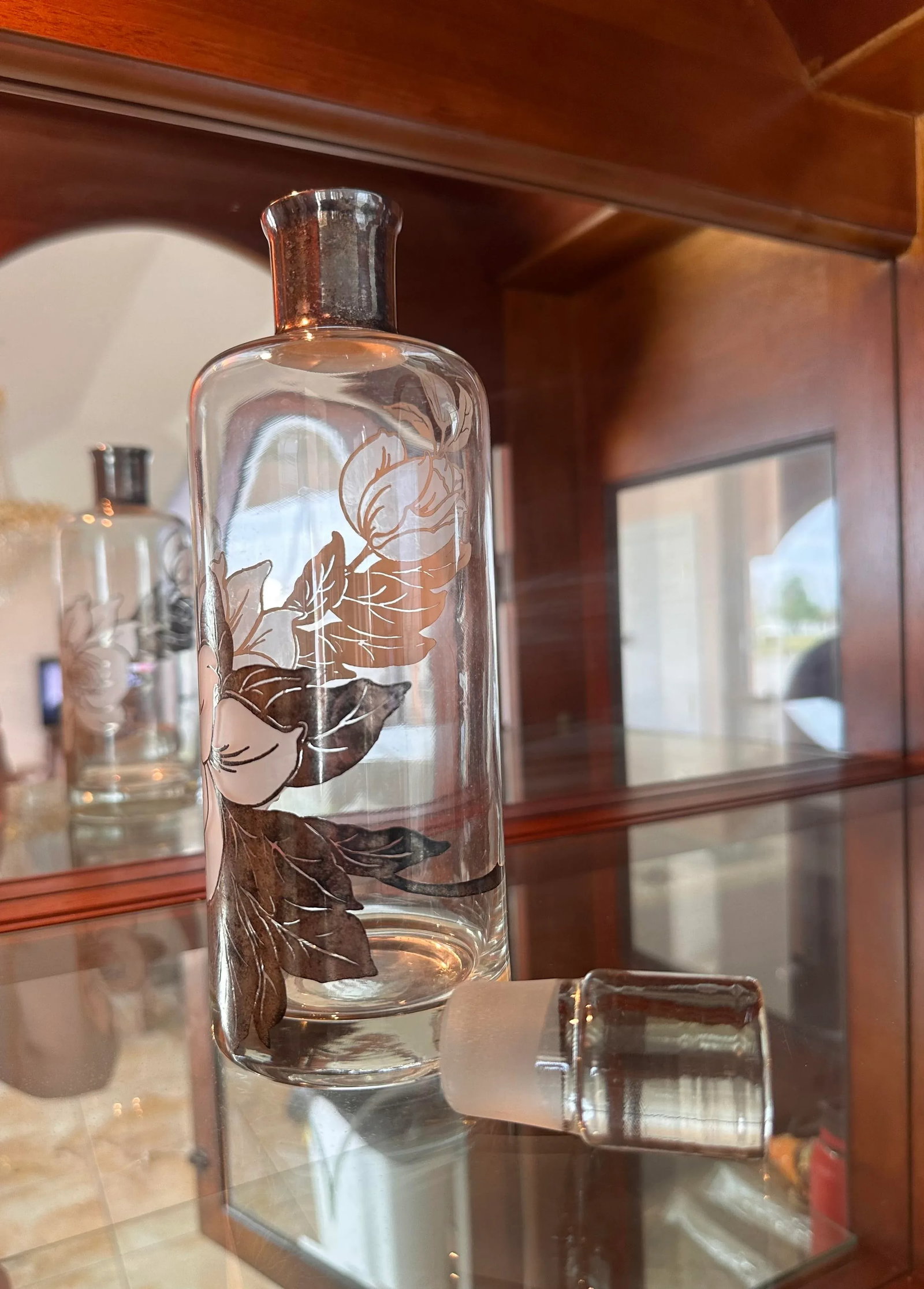 Vintage Decanter Sterling Silver Overlay Rockwell 1950's - 3