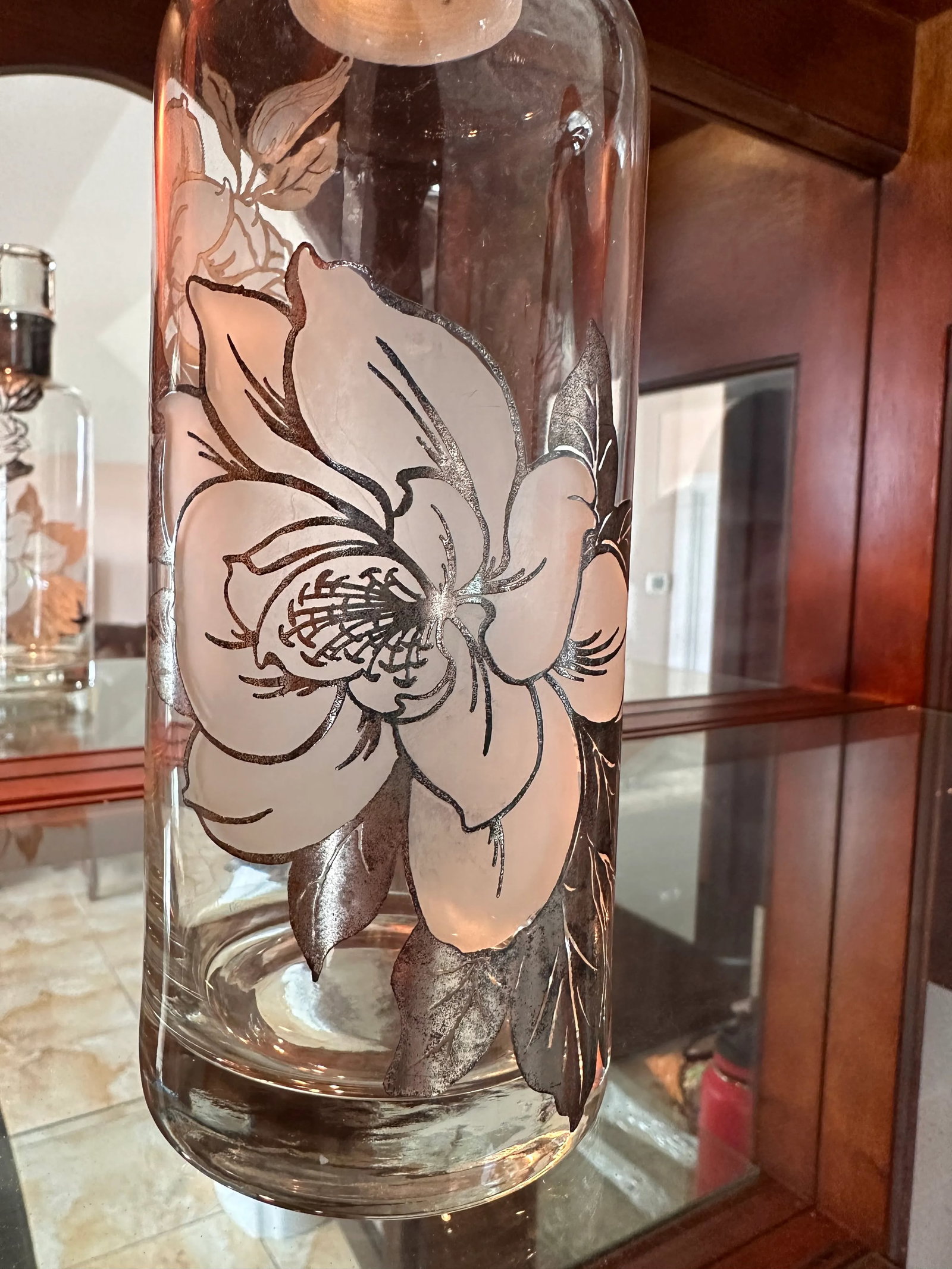 Vintage Decanter Sterling Silver Overlay Rockwell 1950's - 5