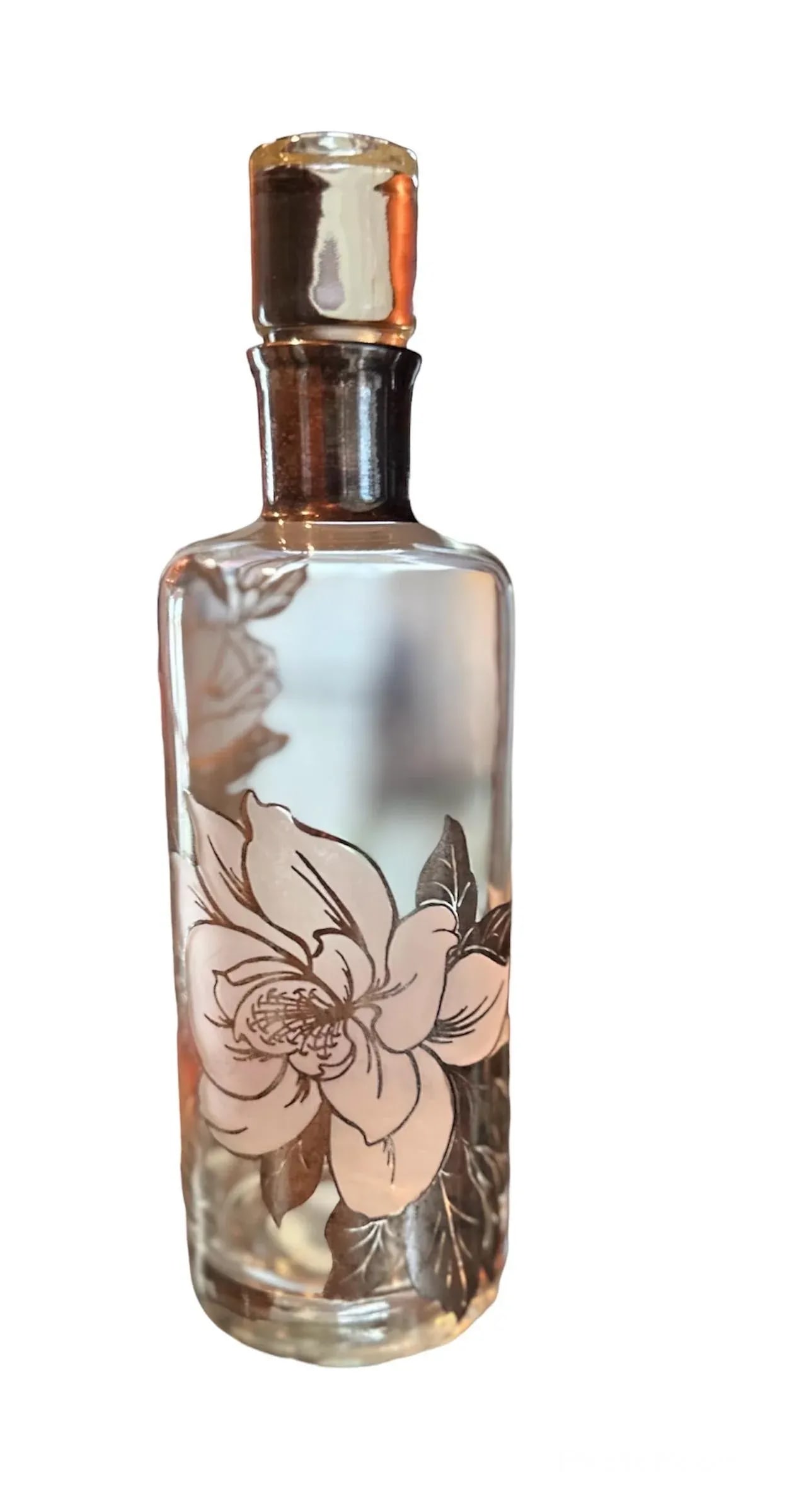 Vintage Decanter Sterling Silver Overlay Rockwell 1950's - 8