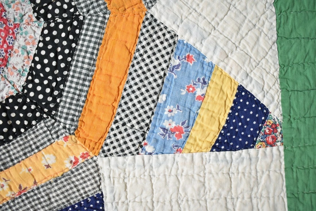 30's Strip Star Patchwork Quilt - 6
