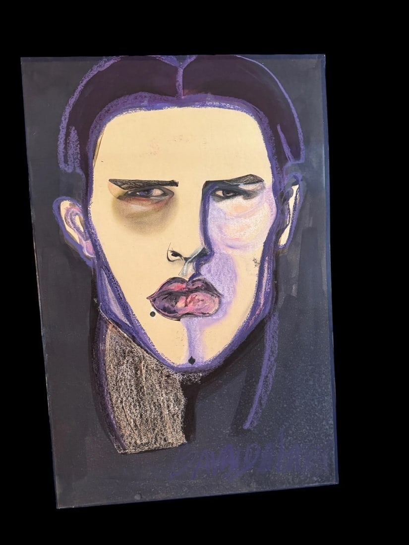 Art original mixed Medium FIGHTER Contemporary Painting M. Bavaud 20x30": This artwork by Monique Bavaud is a unique and one-of-a-kind piece of contemporary painting, featuring a surrealistic style. Created in 2004 in Florida, USA, the painting is painted on board using