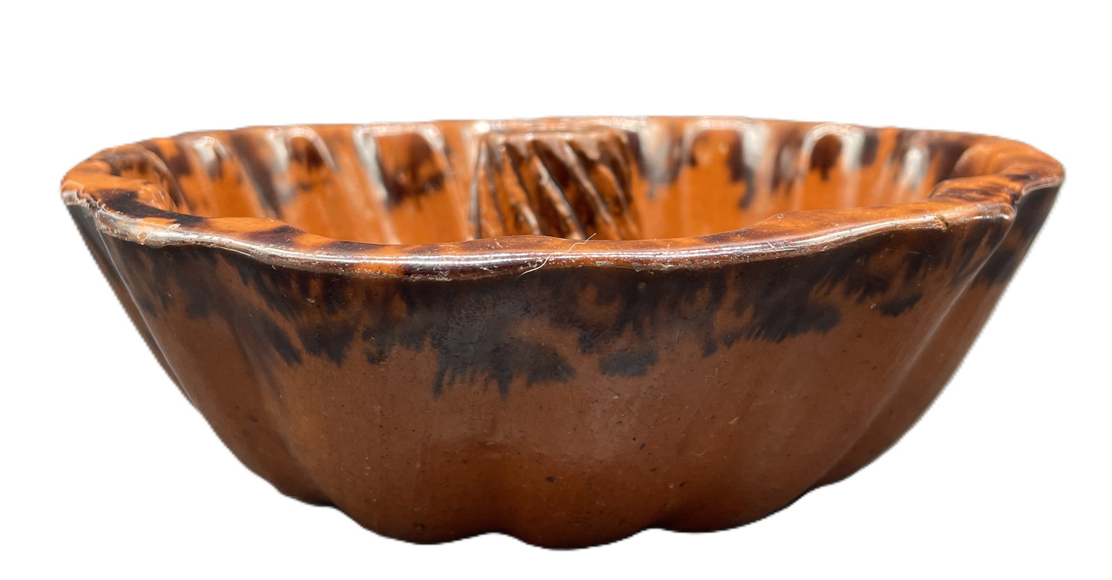 Turks Head Mold Redware Glazed Cake Pudding Mold - 2