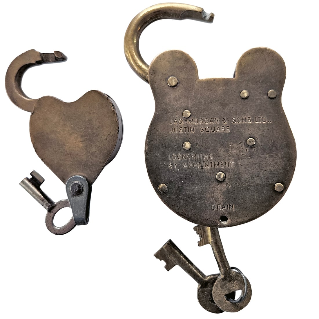 Vintage Solid Brass Padlocks with Keys - 3