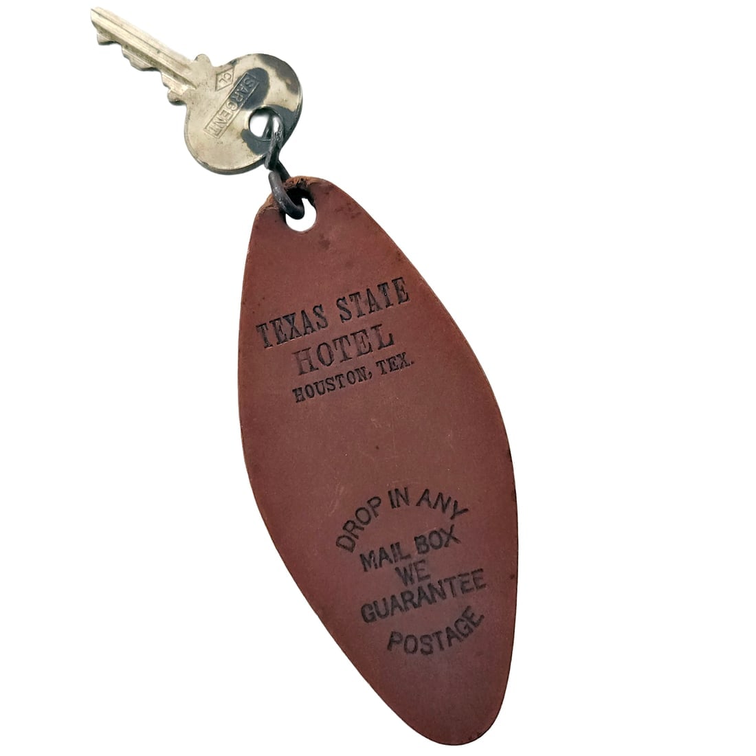 Leather Returnable Key Fob from the Texas State Hotel circa 1950 (1 of 5)