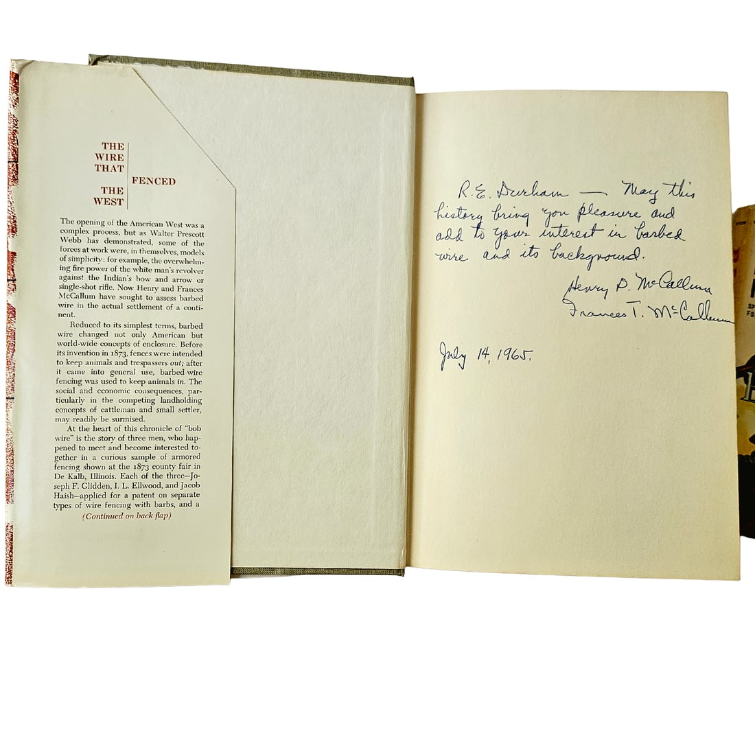 Barbed Wire Book Lot Signed - 2