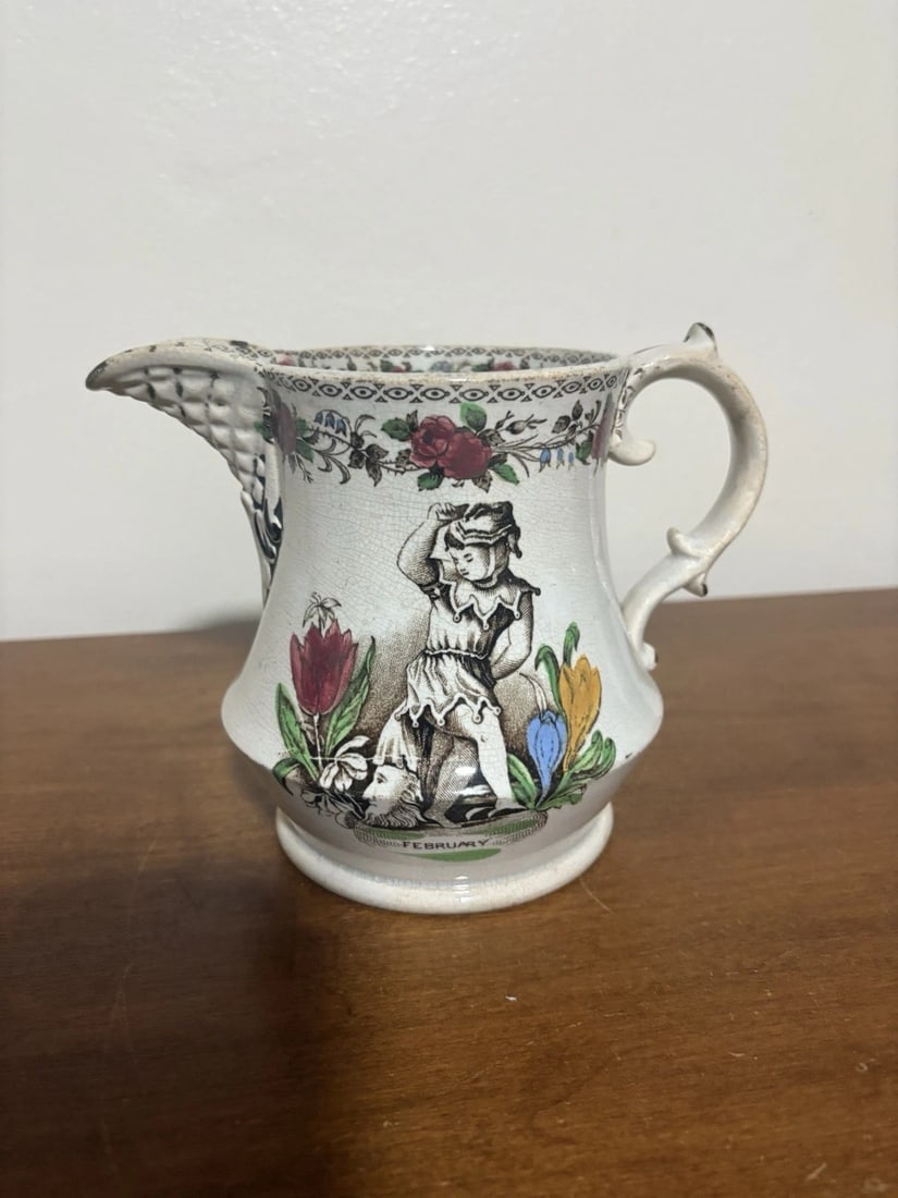 Rare Staffordshire February/august Pitcher - 2