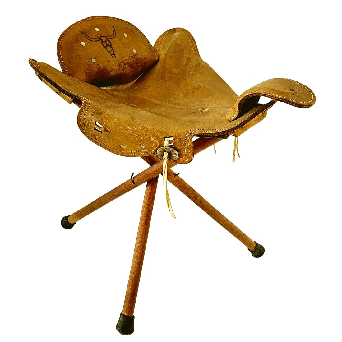 Unique 1950’s Child's Leather Saddle Chair (1 of 13)