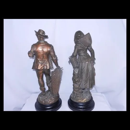 Antique Bronze Field Hands Statues - 2