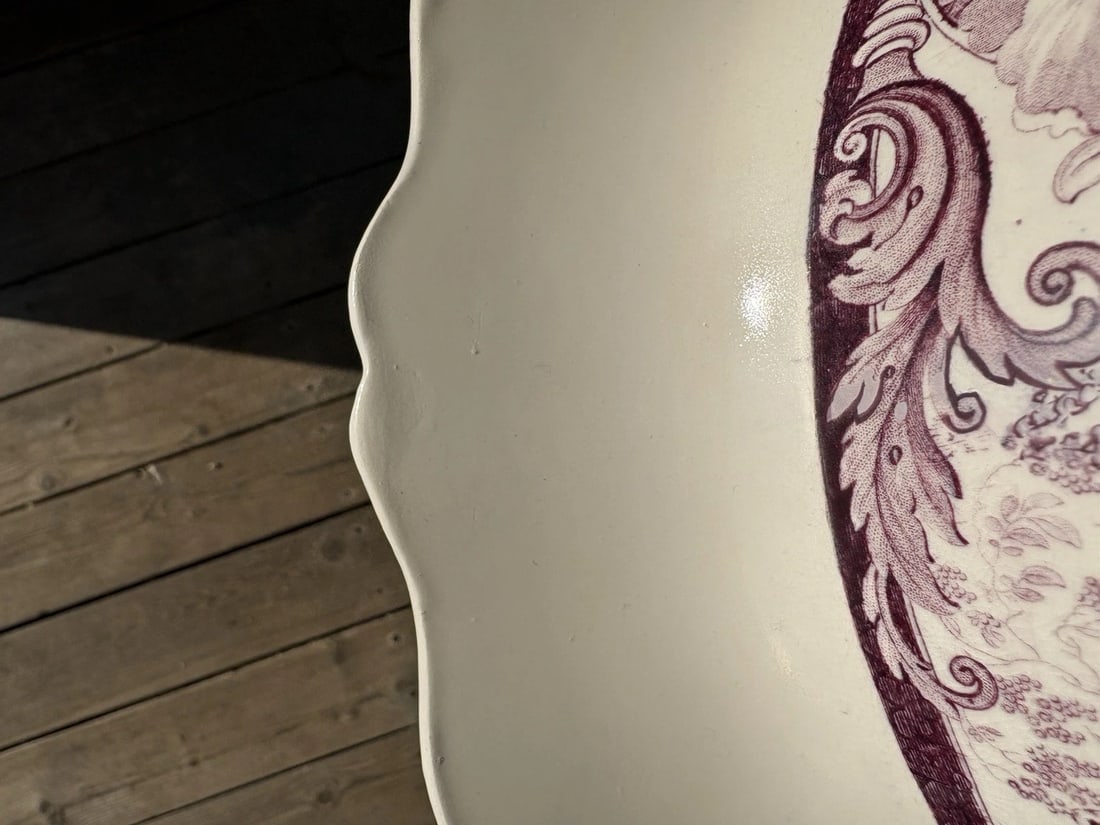 Clews Purple Hudson River Waterfall Historical Staffordshire Bowl - 7