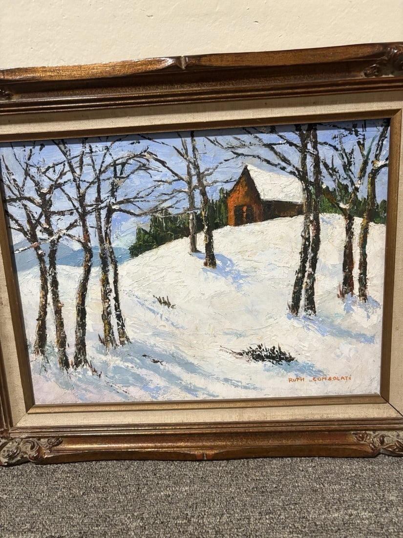 Ruth Comsolati Oil On Canvas Winter Painting - 2