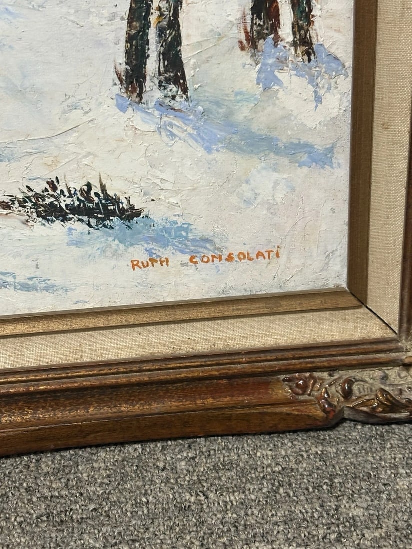 Ruth Comsolati Oil On Canvas Winter Painting - 3