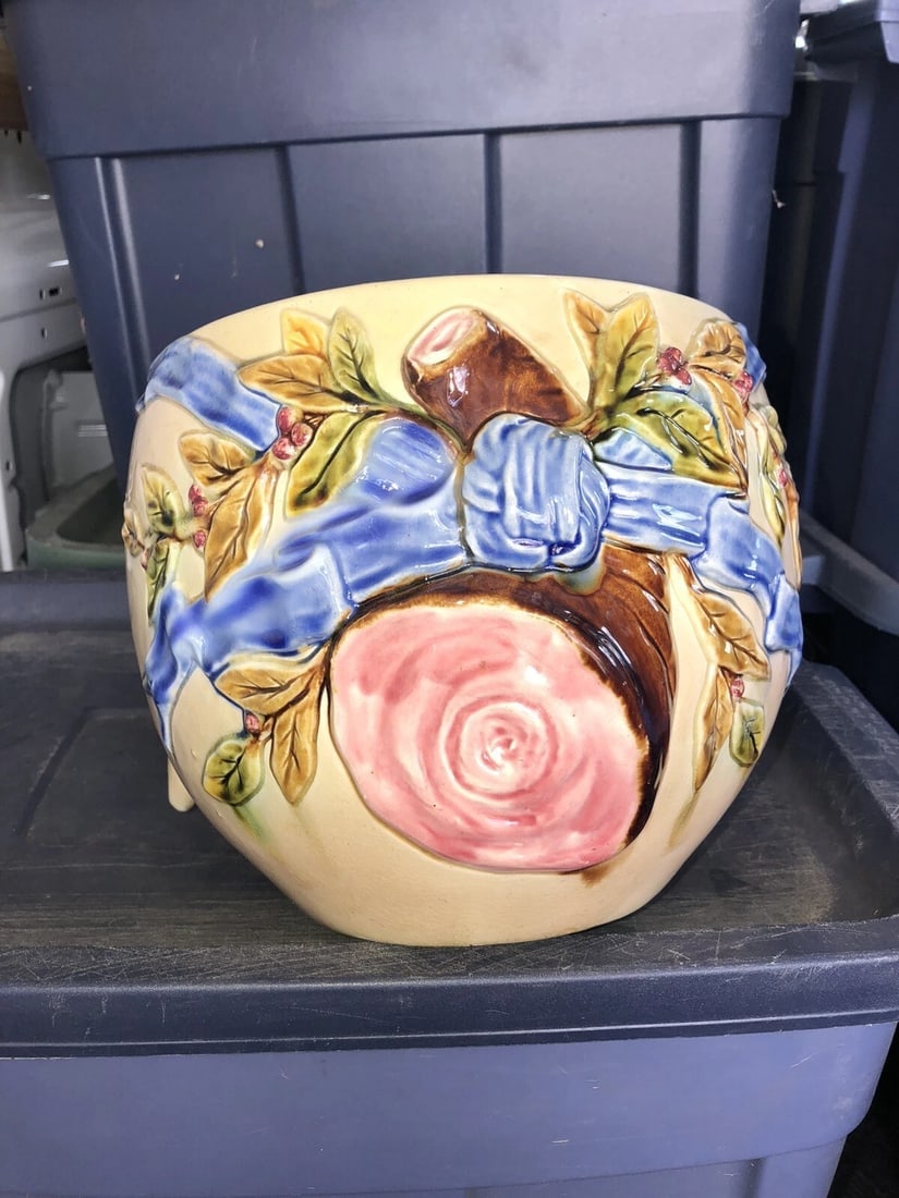 french majolica figural pig jardiniere - 2