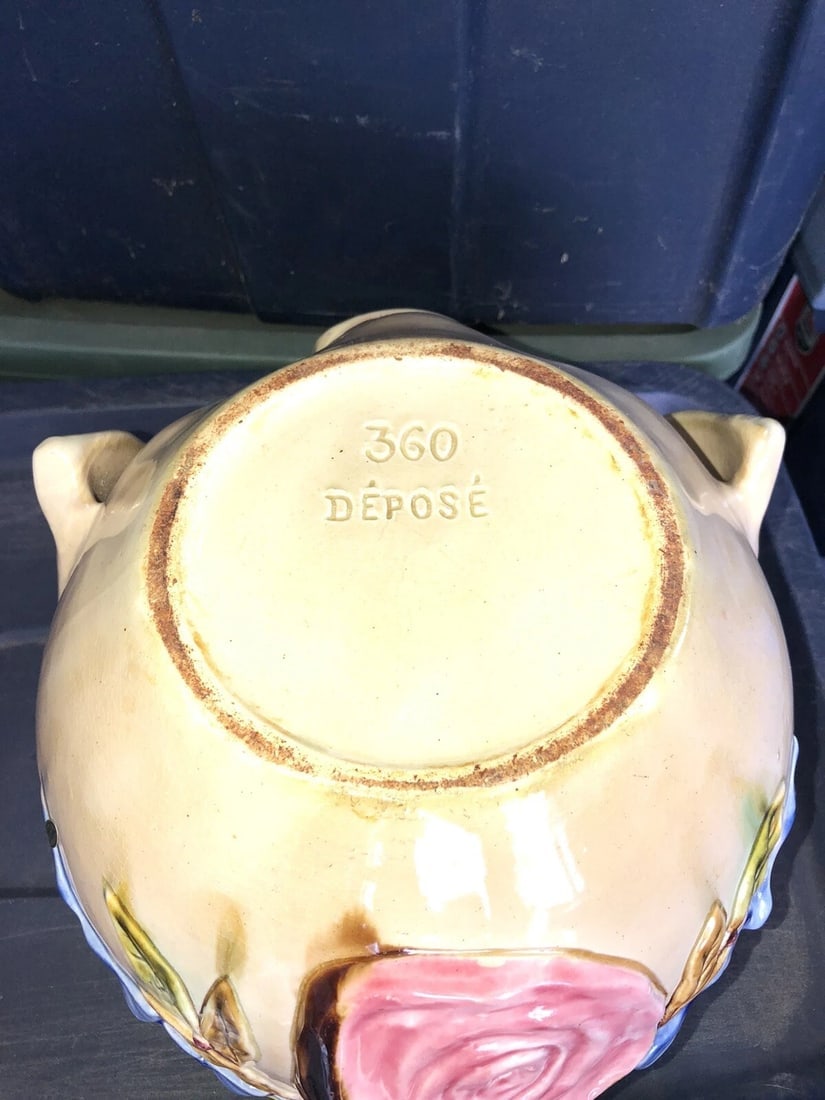 french majolica figural pig jardiniere - 4