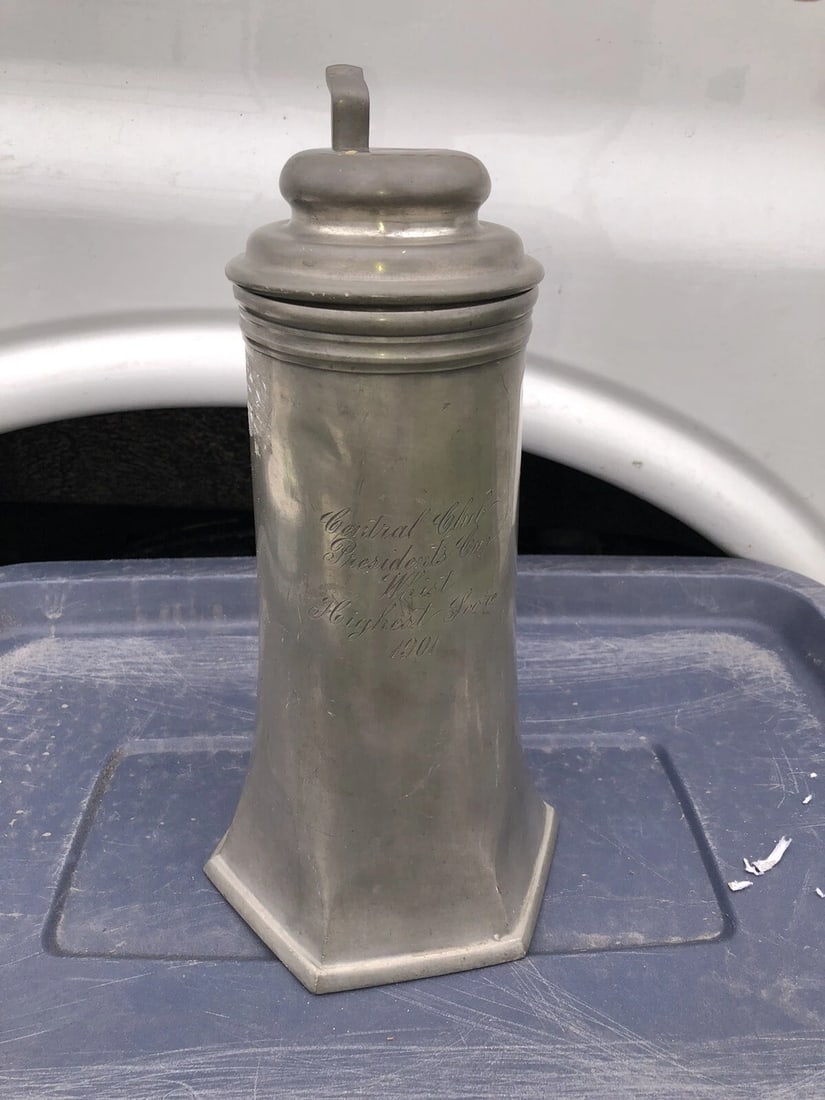 1901 12 1/2?? central golf presidents cup trophy: It is 12 1/2” and is dated 1901. It has wear as shown in the photos Shipping:Domestic: Flat-rate of $15.00 to anywhere within the contiguous U.S.International: Foreign shipping rates are