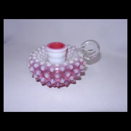 Vintage Fenton Cranberry Opalescent Hobnail Candle Holder (1 of 7)