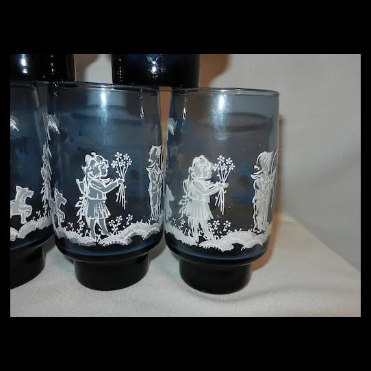 Vintage Libbey Glass Co “Mary Gregory?? Style Glass (1 of 5)