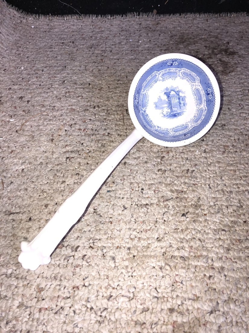 staffordshire soup tureen ladle: It measures 11 3/4” x 4 1/2” and dates around the 1830’s. It has no chips, cracks or repairs Shipping: Domestic: Flat-rate of $15.00 to anywhere within the contiguous U.S. Internatio