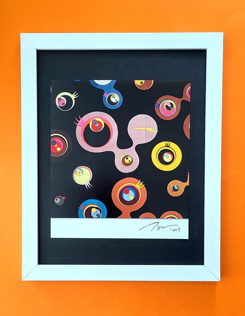 TAKASHI MURAKAMI + SET OF 6 SIGNED PRINTS FROM JAPAN + FRAMED 14x11in! - 2