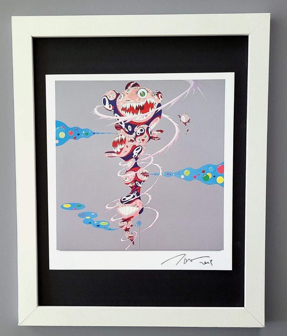 TAKASHI MURAKAMI + SET OF 6 SIGNED PRINTS FROM JAPAN + FRAMED 14x11in! - 5