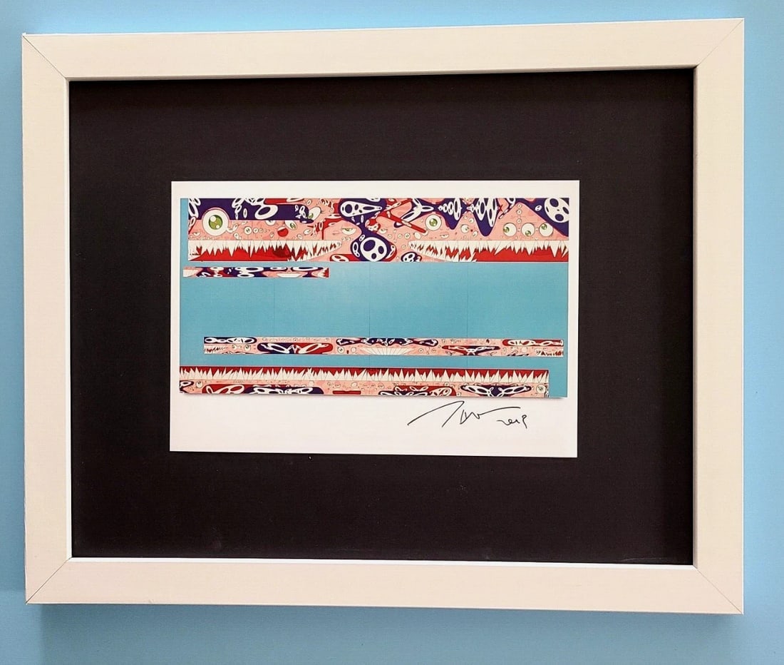 TAKASHI MURAKAMI + SET OF 6 SIGNED PRINTS FROM JAPAN + FRAMED 14x11in! - 6