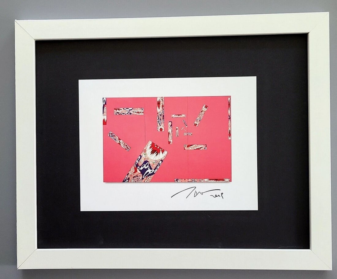 TAKASHI MURAKAMI + SET OF 6 SIGNED PRINTS FROM JAPAN + FRAMED 14x11in! - 7