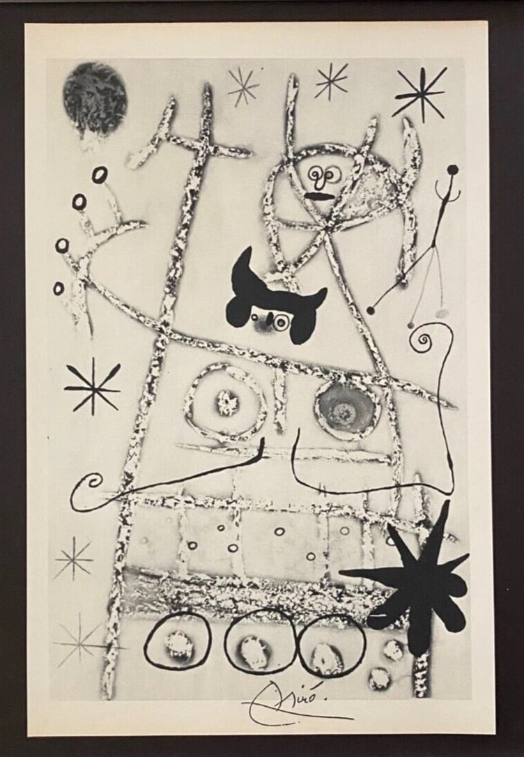 Joan Miro | Vintage 1958 Signed | Mounted & Framed Offset Lithograph - 2