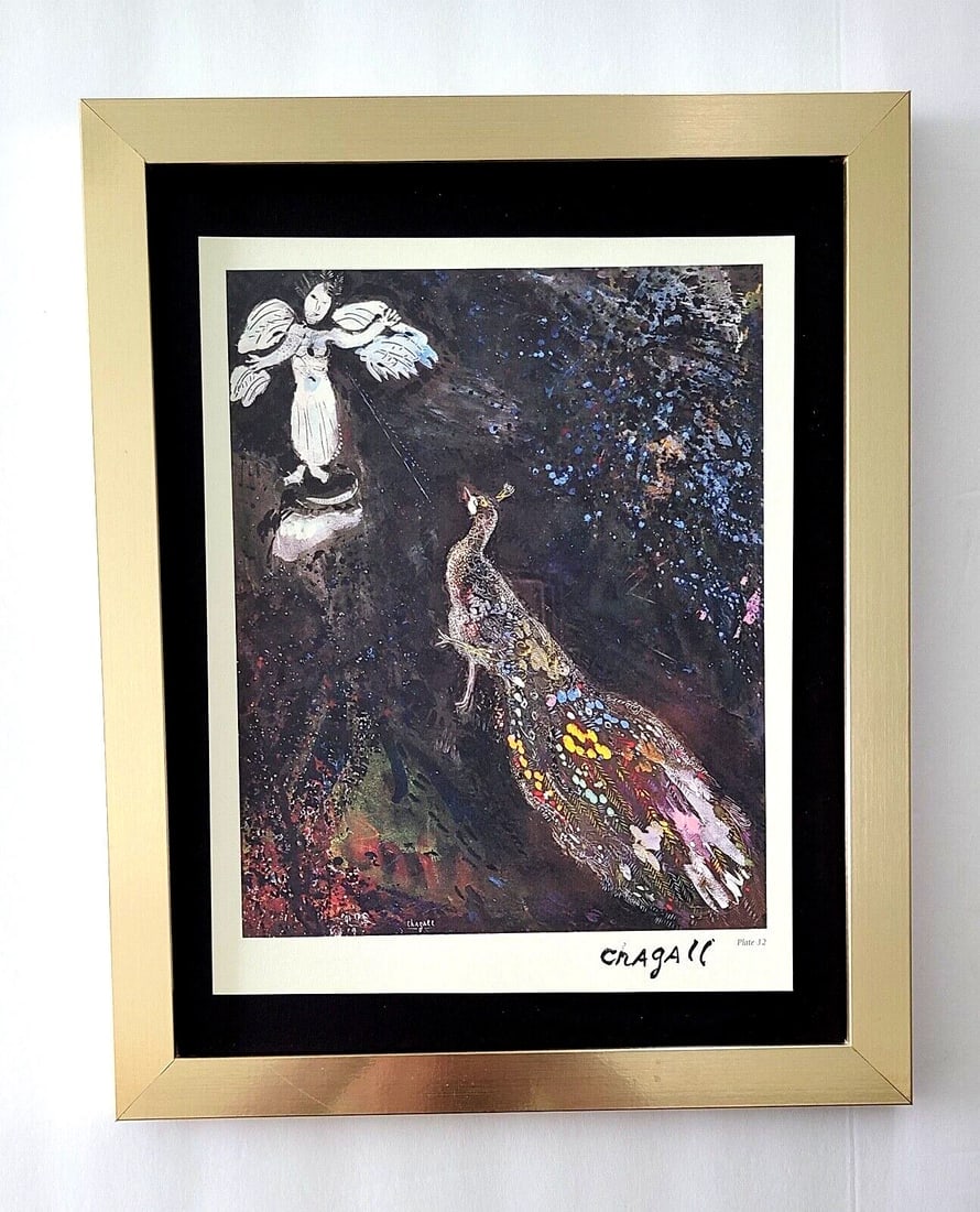 MARC CHAGALL + 1975 BEAUTIFUL SIGNED PRINT MOUNTED AND FRAMED (1 of 3)