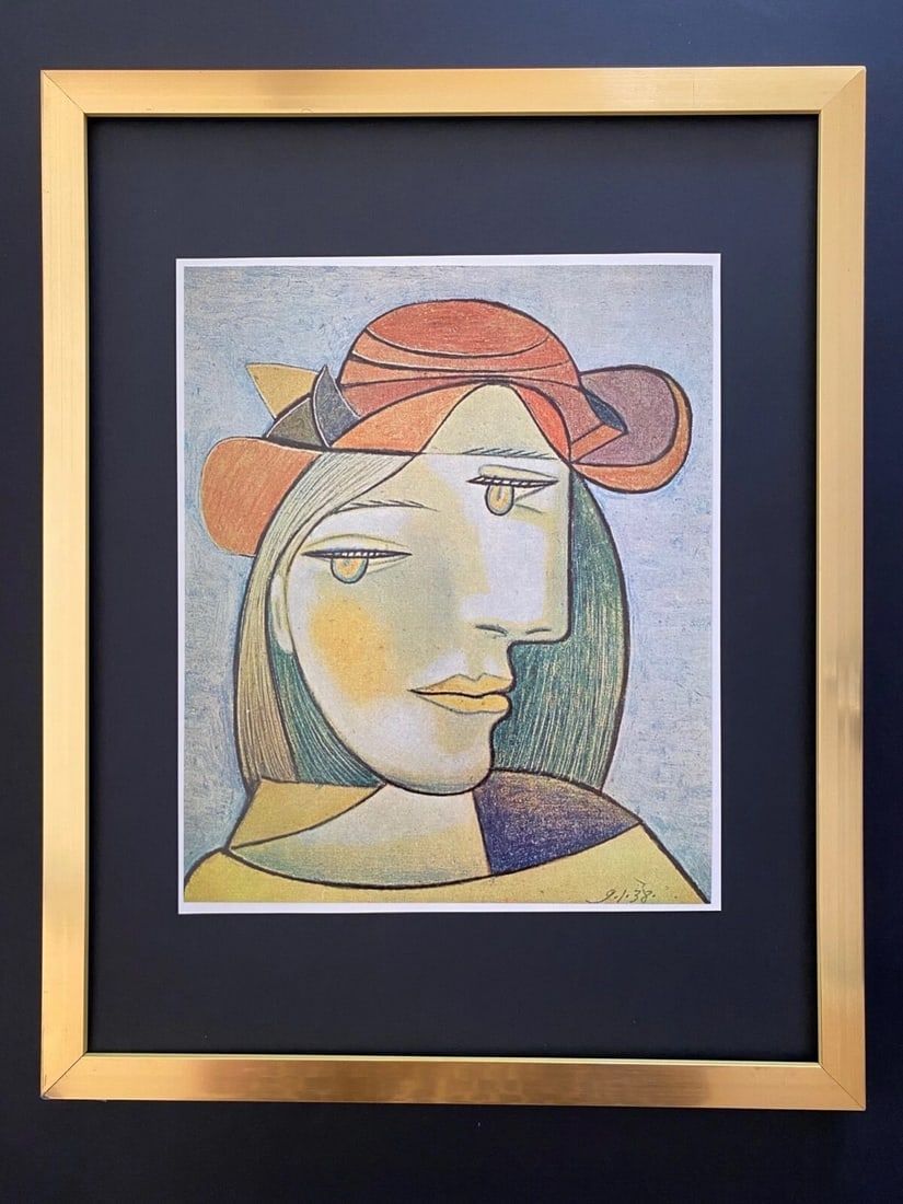 PABLO PICASSO 1961 CUBIST PRINT + VINTAGE + W /COA MOUNTED AND FRAMED: Title:PABLO PICASSO 1961 CUBIST PRINT + VINTAGE + W /COA MOUNTED AND FRAMED! Description:This is a Beautiful and Scarce 1961 Print After PABLO PICASSO Size framed is about 15x12in. Printed in