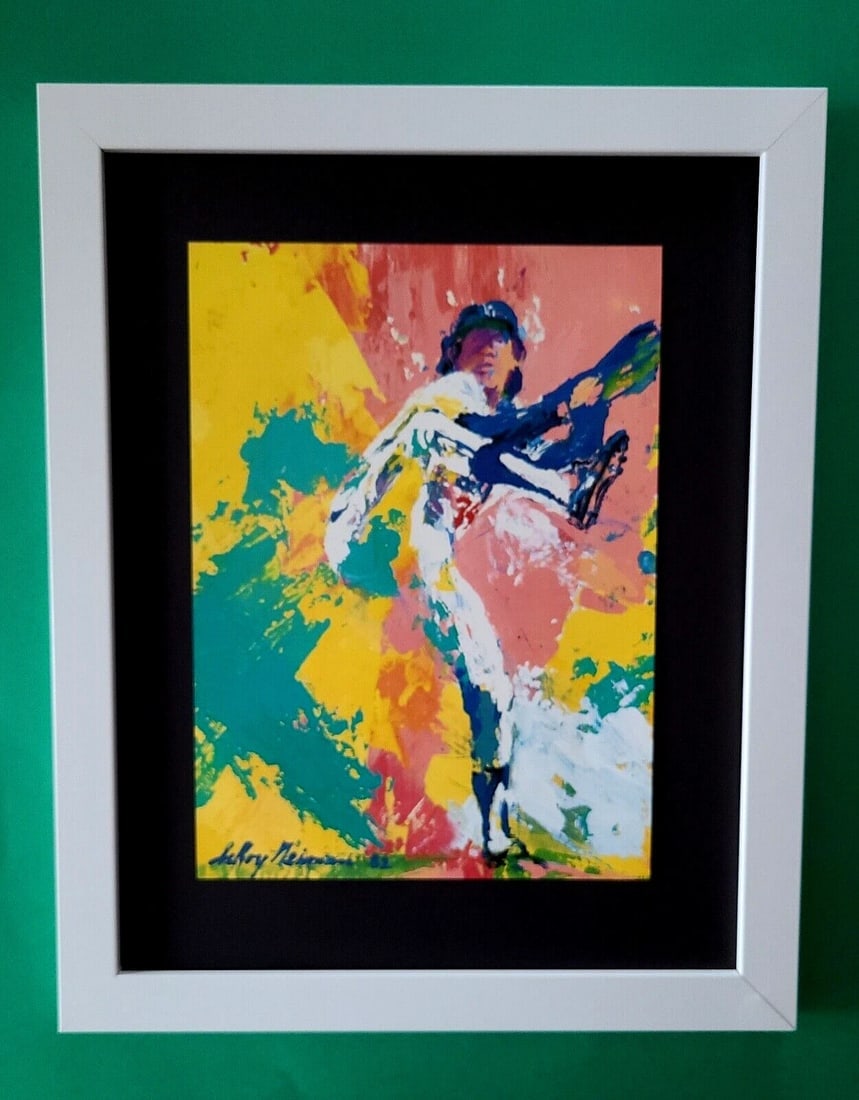 LeRoy Neiman FERNANDO VALENZUELA LA Signed Pop Art Mounted & Framed New 14X11 W (1 of 3)