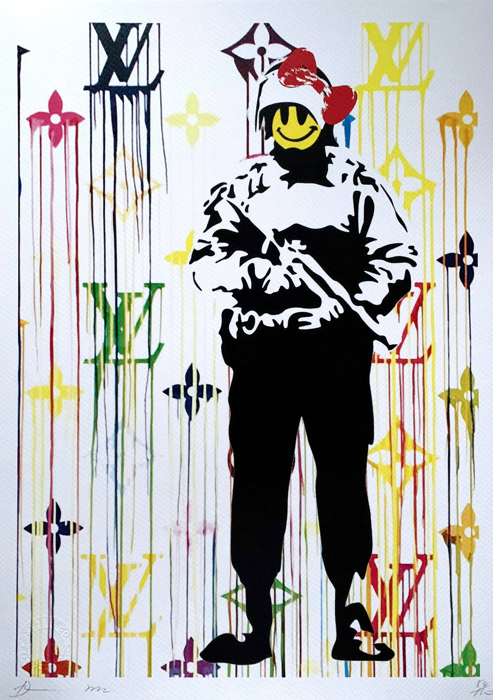 Death NYC Banksy Louis Vuitton: Title: Death NYC Banksy Louis VuittonDate/Period:21st CenturyDate/Period:Giclee on Fine art 300 gsm paperMaterials:Giclee on Fine art 300 gsm paperSize:17 3/4 x 12 1/2 inchesDescription:Artist: Death